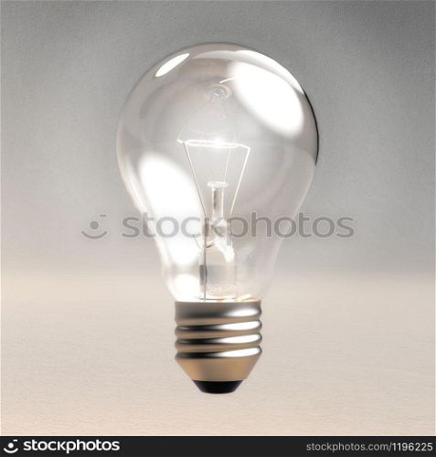 Digital 3D Illustration of a Light Bulb
