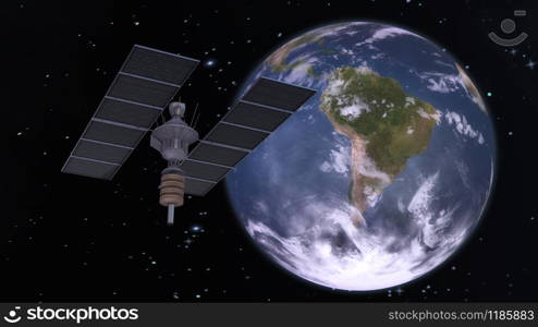 Digital 3D Illustration of a Satellite