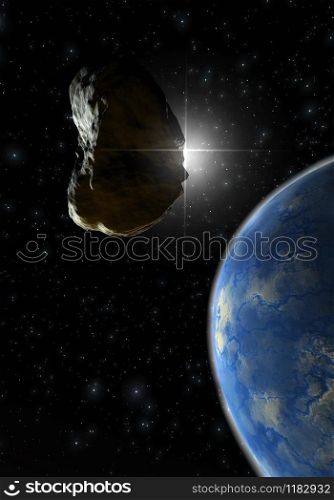 Digital 3D Illustration of a Space Scene, no NASA Image