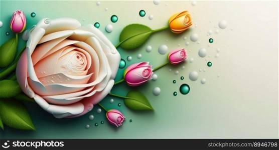 Digital 3D Illustration of Beautiful Rose Flower