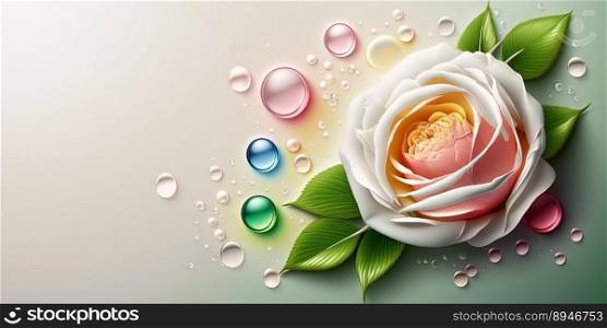 Digital 3D Illustration of Beautiful Rose Flower In Bloom