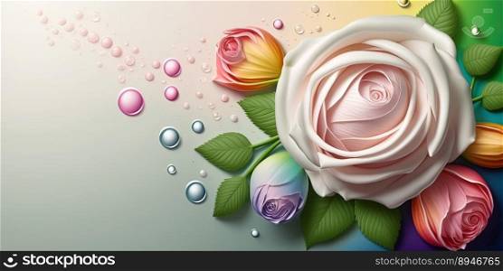 Digital 3D Illustration of Beautiful Rose Flower In Bloom