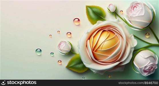 Digital 3D Illustration of Realistic Rose Flower Blooming
