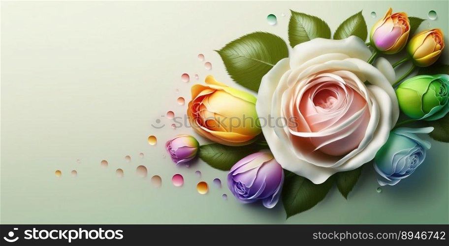 Digital 3D Illustration of Rose Flower Blooming