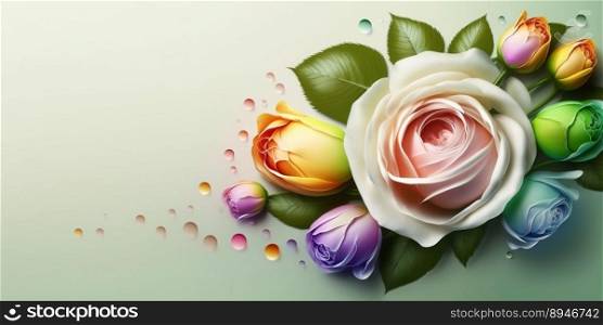Digital 3D Illustration of Rose Flower Blooming