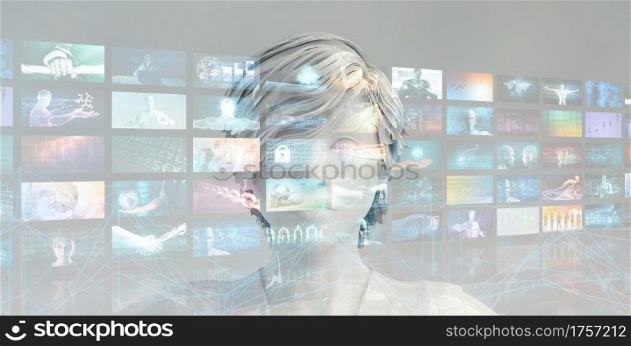 Digital Abstract Background as a Virtual Graphic Concept. Digital Abstract