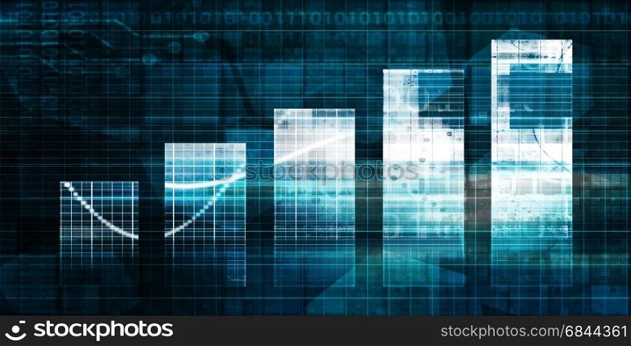 Digital Abstract Background with Growth Bar Chart. Digital Abstract Background. Digital Abstract Background