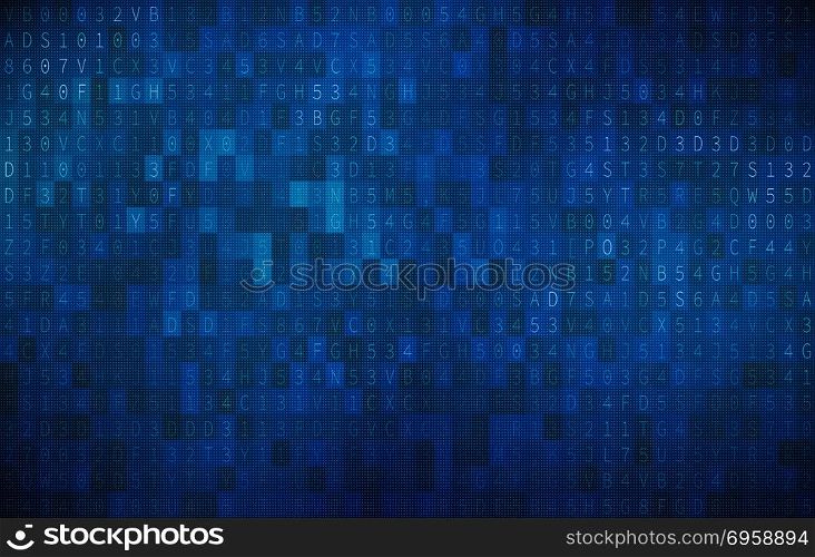 Digital Abstract technology background, English alphabets and nu. Digital Abstract technology background, English alphabets and numbers code background. 3d rendering. Digital Abstract technology background, English alphabets and numbers code background. 3d rendering