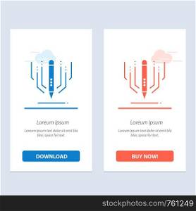 Digital Art, Digital, Art, Education Blue and Red Download and Buy Now web Widget Card Template