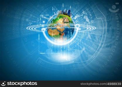 Digital background. Background digital image with touch icons. Elements of this image are furnished by NASA