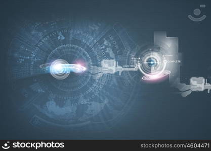 Digital background. Conceptual background image with media icons on screen