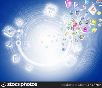 Digital background. Digital background image with symbols and icons