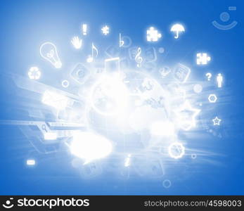 Digital background. Digital background image with symbols and icons