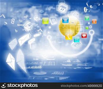 Digital background. Digital background image with symbols and icons