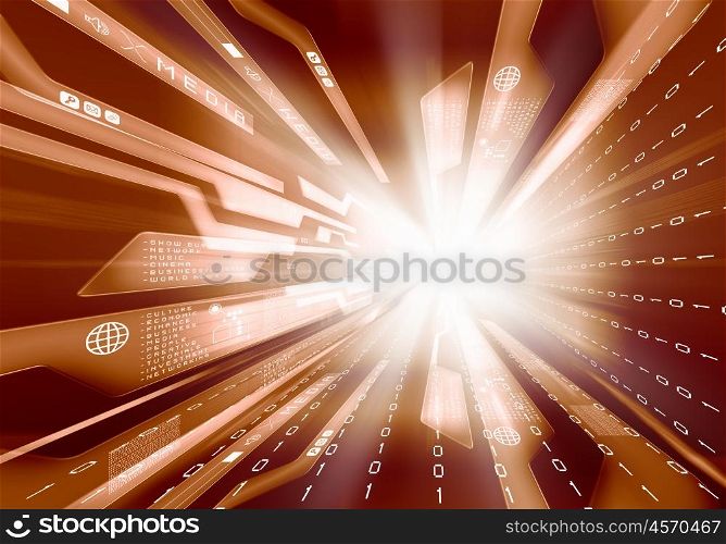 Digital background image. Digital background image with technology symbols and icons
