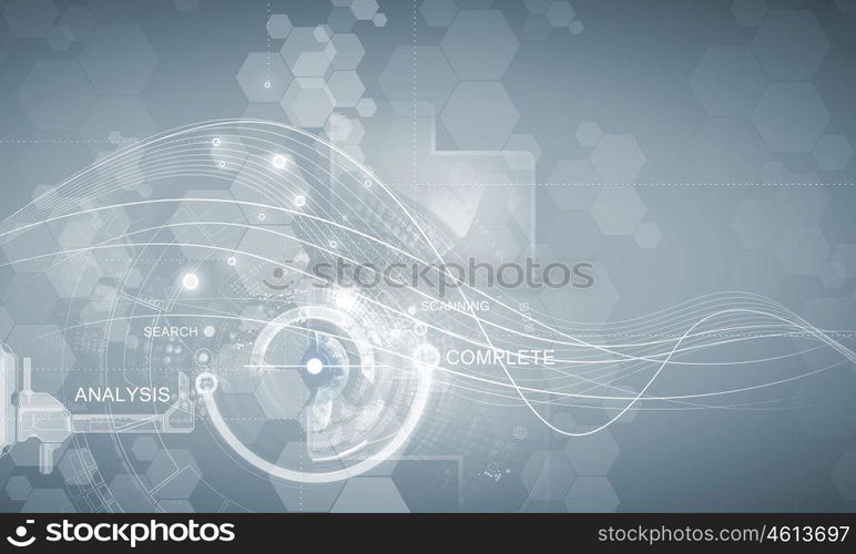 Digital background. Media background image with icons and binary code