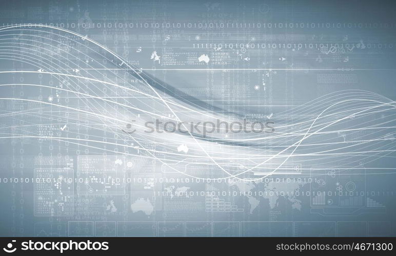 Digital background. Media background image with icons and binary code