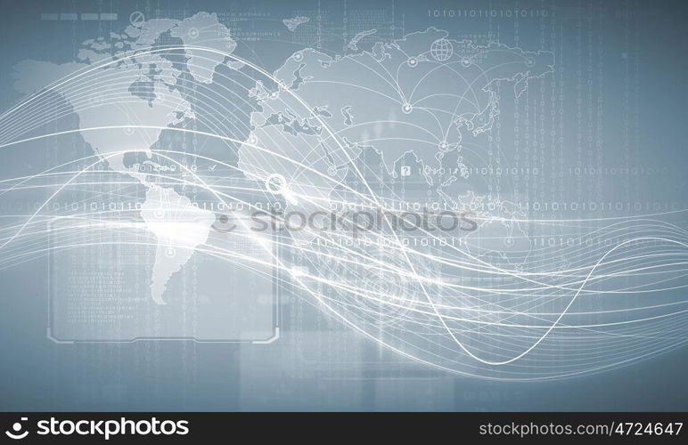 Digital background. Media background image with icons and binary code