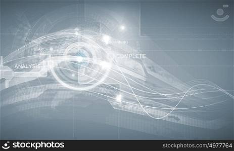 Digital background. Media background image with icons and binary code