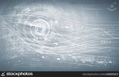 Digital background. Media background image with icons and binary code