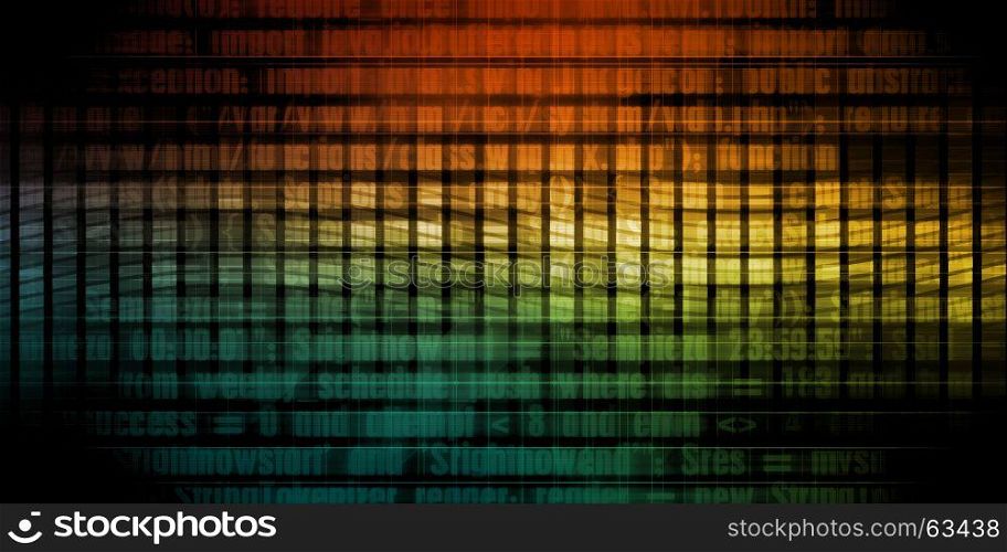 Digital Background with Lines of Code as Technology Abstract. Digital Background