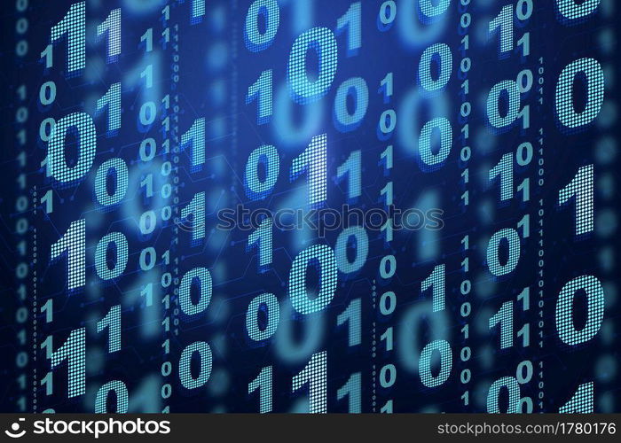 Digital binary code 01 abstract background