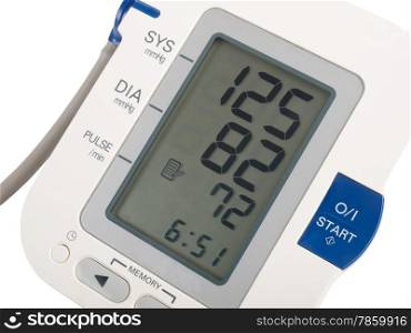 digital blood pressure equipment isolated on white, studio shot