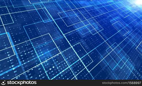 Digital Blue lines geometric abstract background