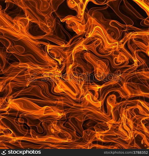 Digital bright fire on black background