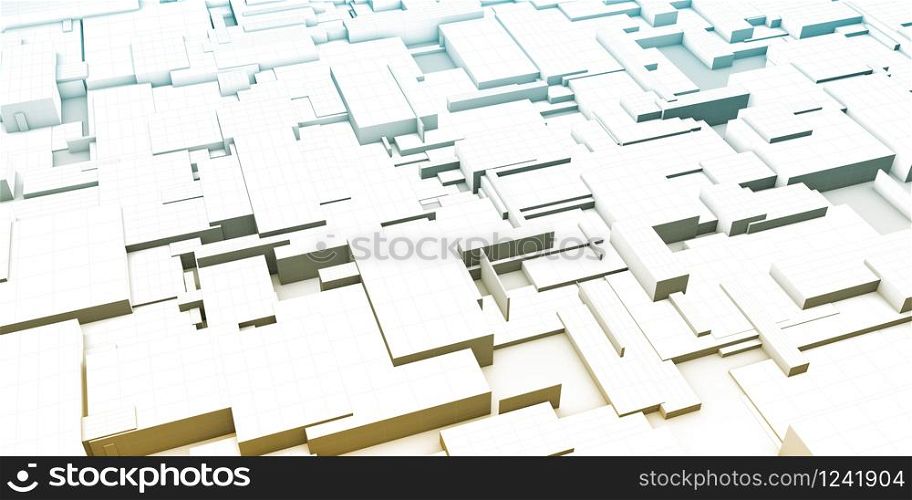 Digital Building Blocks as an Abstract Background Technology Art. Digital Building Blocks