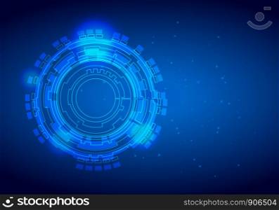digital business , vector tech circle and technology background