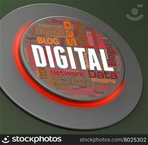 Digital Button Representing Technology Tech And Switch 3d Rendering