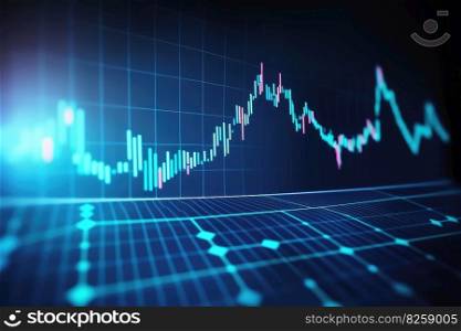 Digital chart in stock trading created with generative AI technology