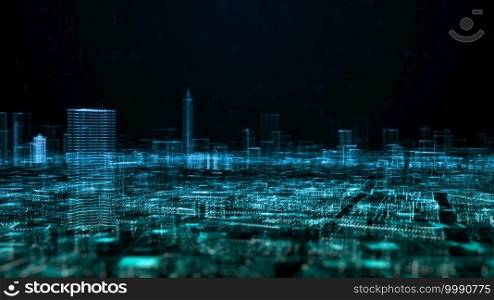 Digital city of cybersecurity digital data of futuristic and technology of the internet and big data of cloud computing using artificial intelligence, 5g connection data analysis background concept.