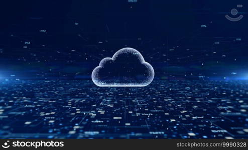 Digital Cloud Computing of cyber security, Digital data network protection, Global communication and information exchange, Future technology network background concept.