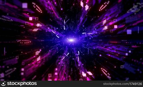 Digital Cyberspace, Digital Particle, Future Technology Abstract Background Concept