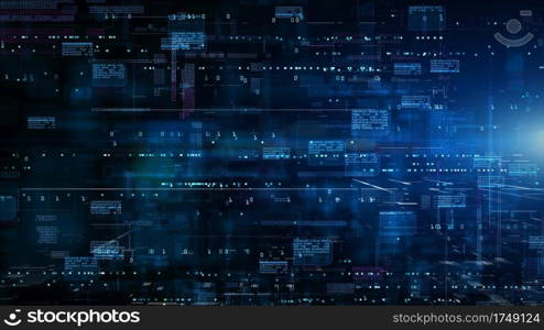 Digital Cyberspace with Particles and Digital Data Network Connections. High Speed Connection and Data Analysis Technology Digital Background Concept.