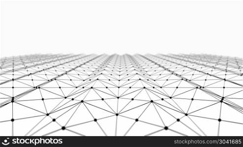 Digital data and black network connection triangle lines for tec. Digital data and black network connection triangle lines for technology concept on white background, 3d abstract illustration. Digital data and black network connection triangle lines for technology concept on white background, 3d abstract illustration