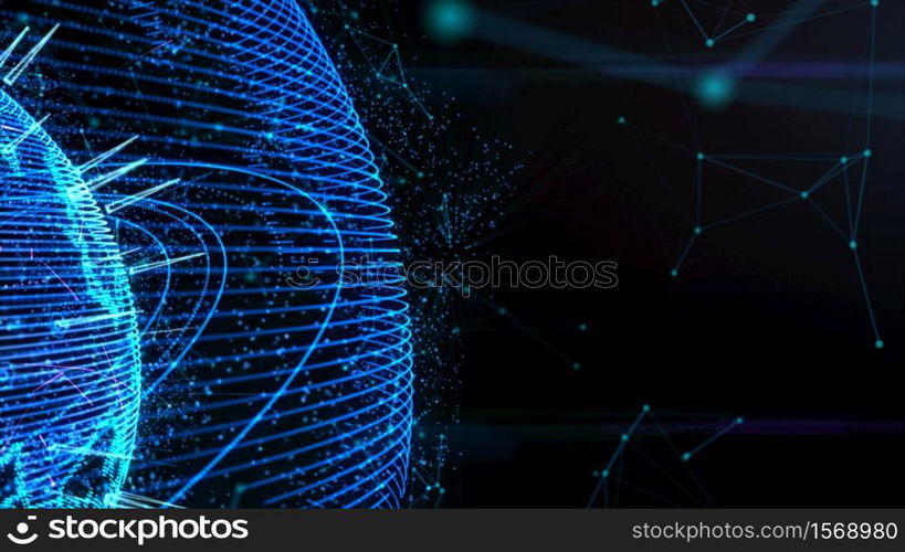Digital data global network connections in cyberspace. Modern technology background concept.