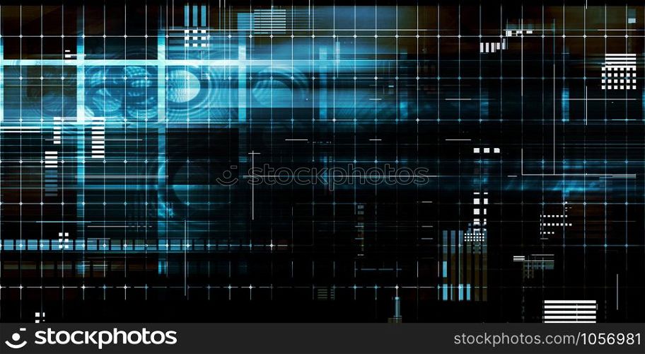 Digital Data on a Abstract Technology Background. Digital Data