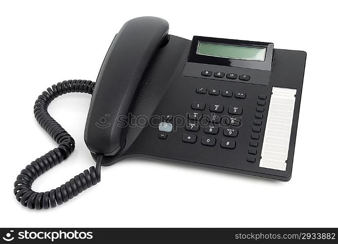 Digital desk phone isolated on a white background