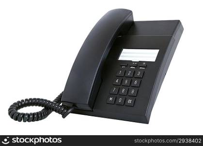 Digital desk telephone isolated on a white background