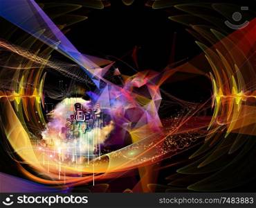 Digital Dreams series. Abstract arrangement of technology background with virtual visualization components suitable for projects on science, education, computers and modern technology