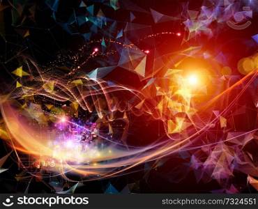 Digital Dreams series. Backdrop composed of technology background with virtual visualization components  for use in the projects on science, education, computers and modern technology