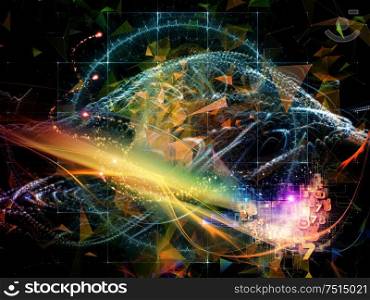 Digital Dreams series. Backdrop composed of technology background with virtual visualization components and suitable for use in the projects on science, education, computers and modern technology