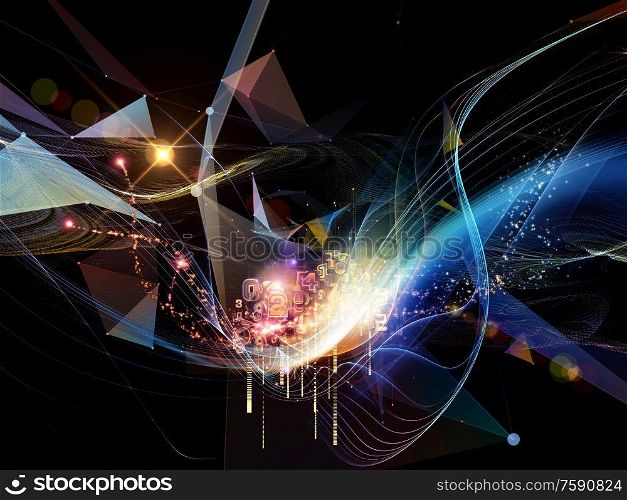 Digital Dreams series. Backdrop composed of technology background with virtual visualization components for use in the projects on science, education, computers and modern technology