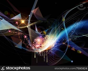 Digital Dreams series. Backdrop composed of technology background with virtual visualization components for use in the projects on science, education, computers and modern technology