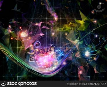 Digital Dreams series. Design composed of technology background with virtual visualization components as a metaphor on the subject of science, education, computers and modern technology