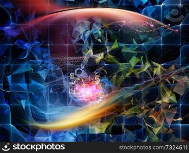 Digital Dreams series. Visually attractive backdrop made of technology background with virtual visualization components  for works on science, education, computers and modern technology