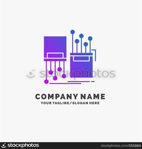 digital, fiber, electronic, lane, cable Purple Business Logo Template. Place for Tagline.. Vector EPS10 Abstract Template background